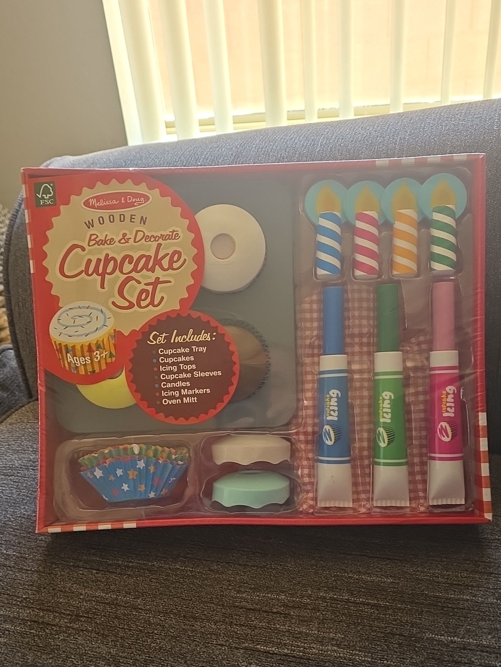 Melissa & Doug Multicolor Wooden Bake & Decorate Cupcake Play Set